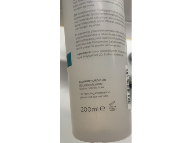 ACO Spotless Blemish Treating Daily Face Toner, 200 mL