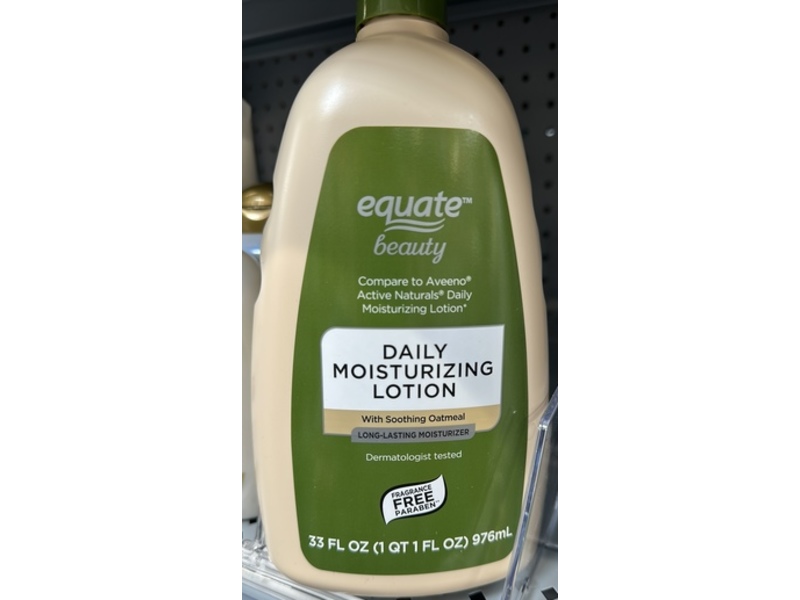 Equate Beauty Daily Moisturizing Lotion, Soothing Oatmeal, 33 fl oz/976 mL