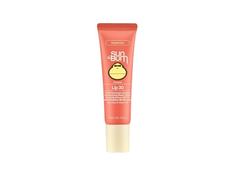Sun Bum Tinted Sunscreen Lip Balm, Sunset Cove Coconut Flavor, 0.5 fl oz/15 mL