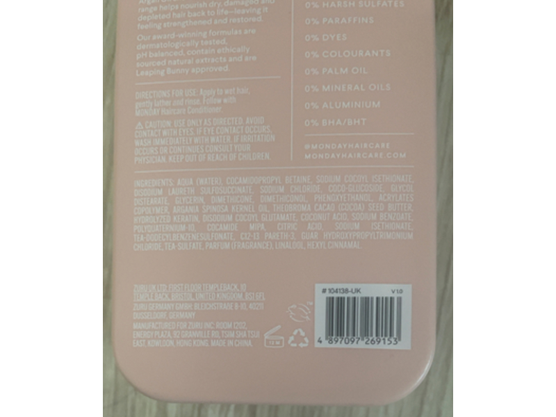 Monday Haircare Repair+ Keratin Shampoo, 12.54 fl oz/354 mL