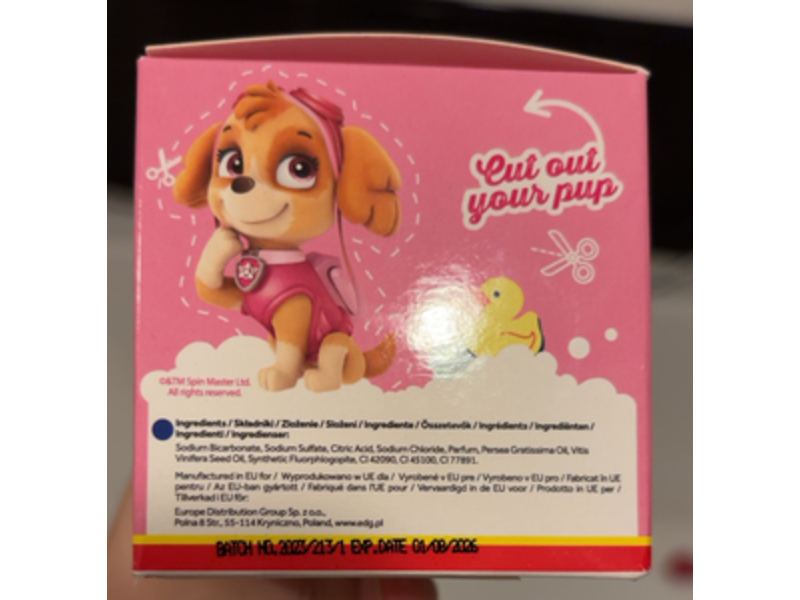 Paw Patrol Bath Bomb, Avocado & Grape Seeds Oil