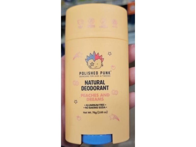 Polished Punk Natural Deodorant, Peaches And Dreams, 2.65 oz/75 g