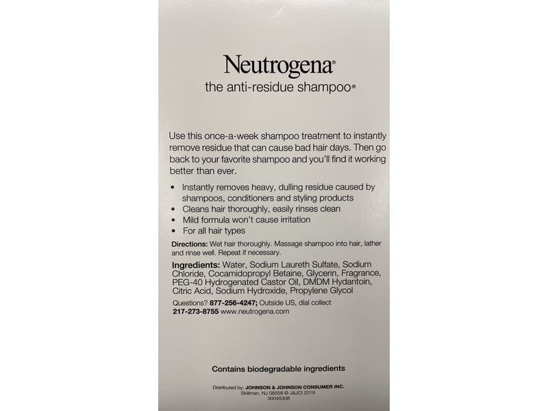 Neutrogena Anti-Residue Shampoo, 6 fl oz/175 mL