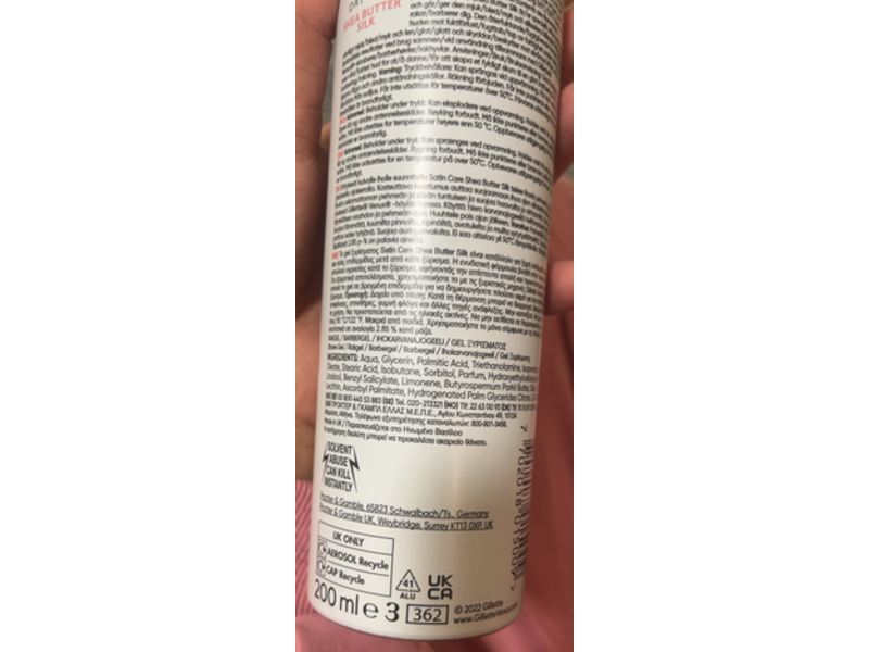 Satin Care Dry Skin Shave Gel, Shea Butter Silk, 200 mL