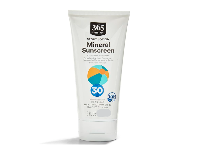 365 Whole Foods Market Sport Lotion Mineral Sunscreen, SPF 30, 6 fl oz/170 g