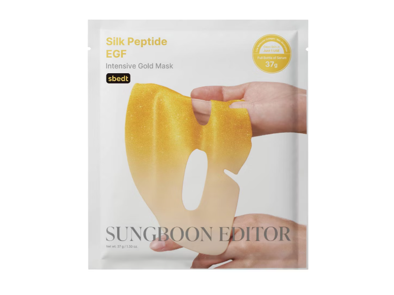 Sungboon Editor Silk Peptide EGF Intensive Gold Mask, 1.3 oz/37 g, Pack Of 4