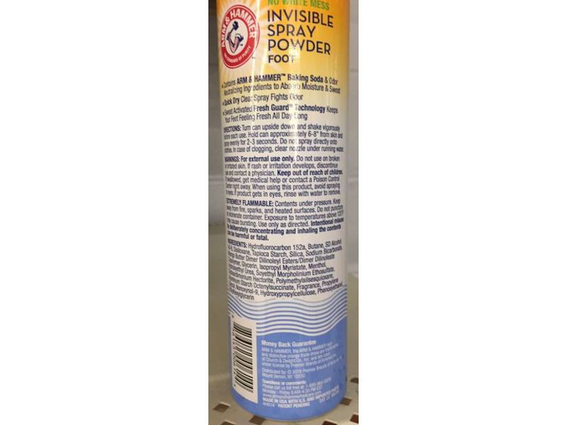 Arm & Hammer Invisible Spray Foot Powder, 7 oz/198 g, Pack Of 2