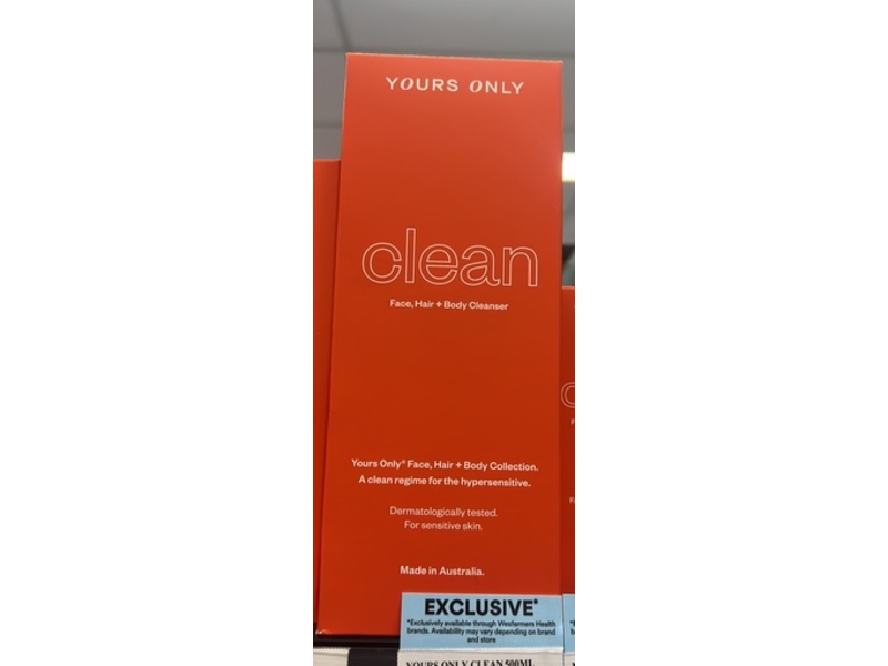 Yours Only Clean Face + Hair & Body Cleanser, 500 mL