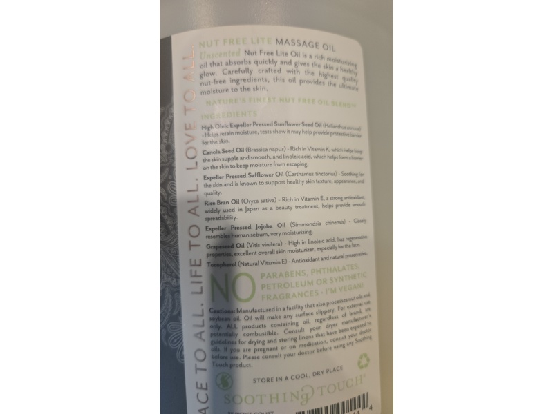 Soothing Touch Massage Oil, 128 fl oz/3.8 L