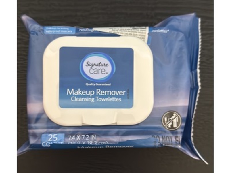 Signature Care Makeup Remover Cleansing Towelettes, 25 Count