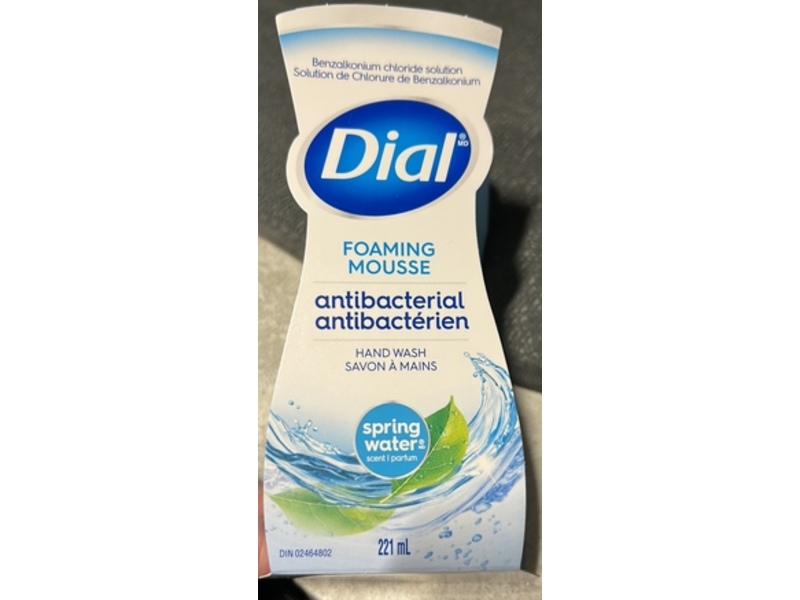 Dial Antibacterial Foaming Mousse Hand Wash, Spring Water, 221 mL