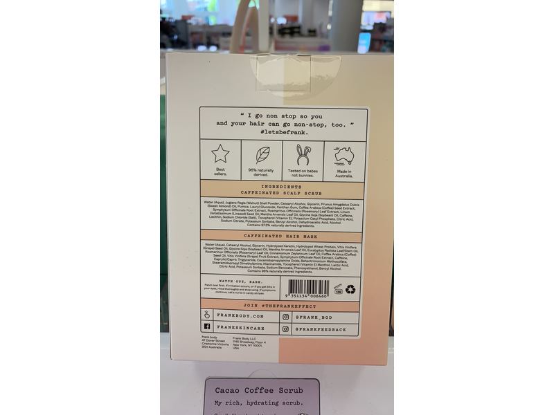 Frank Body Removes Build-Up & Softens & Shines Non-Stop Hair Duo, 4.22 fl loz/125 mL