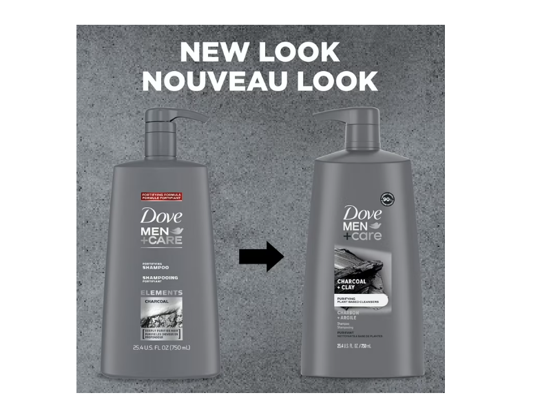 Dove Men+Care Purifying Shampoo, Charcoal+Clay , 12 fl oz/355 mL