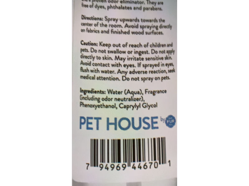 Pet House Freshening Room Spray, Apple Cider, 4 fl oz/118 mL