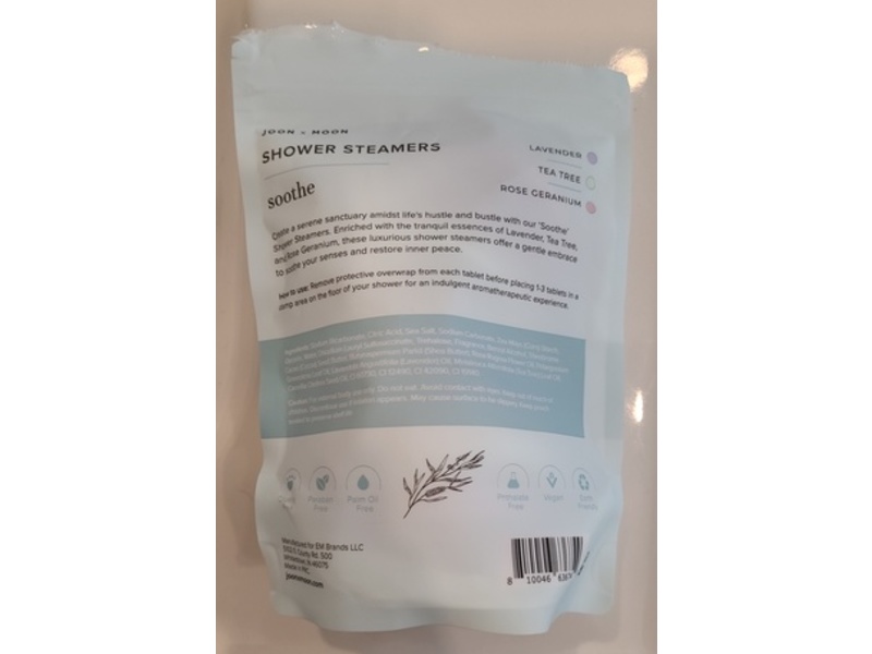 Joon X Moon Soothe Shower Steamers, Lavender, Tea Tree & Rose Geranium, 4.9 oz
