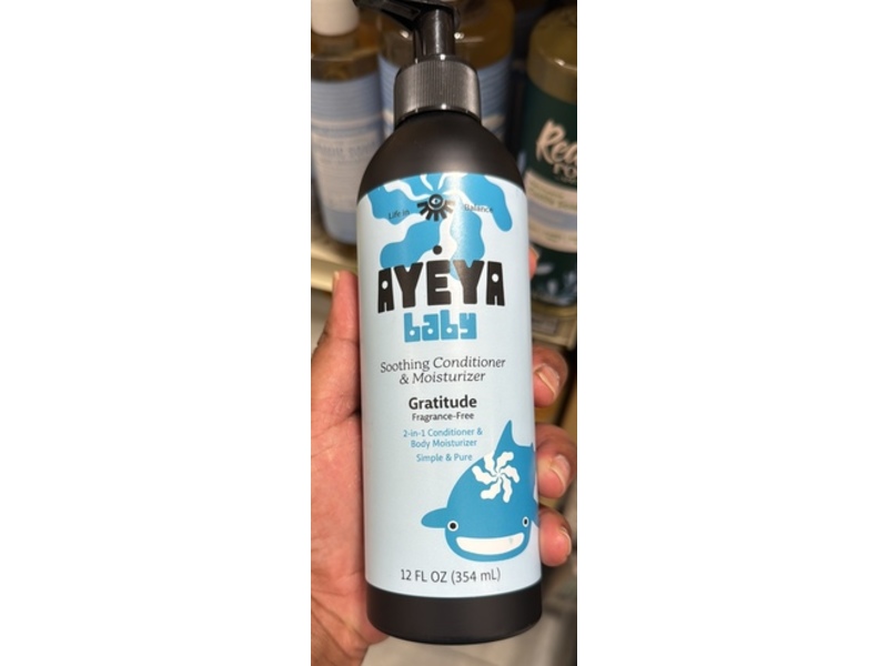 Ayeya Baby Gratitude Conditioner & Moisturizer, Fragrance Free, 12 fl oz/354 mL
