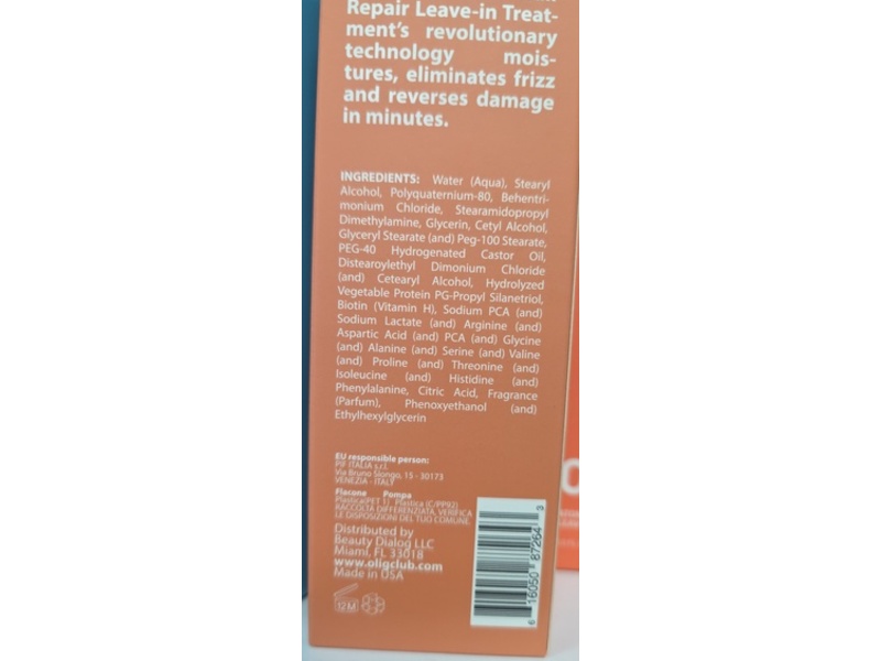 Oli G Atomic Hair Repair Leave-In Treatment, 4 fl oz/118 mL