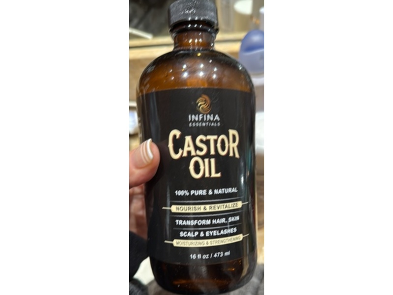 INFINA ESSENTIALS 100% Pure & Natural Castor Oil, 16 fl oz/473 mL