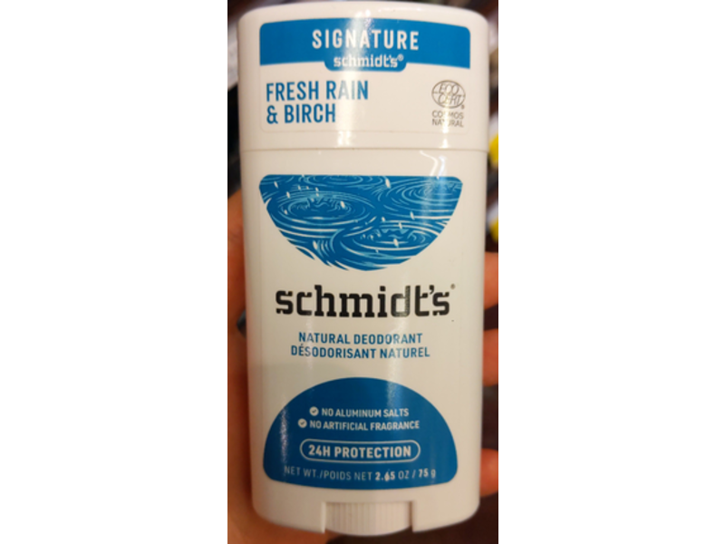 Signature Schmidt's Natural Deodorant, Fresh Rain & Birch, 2.65 oz/75 g