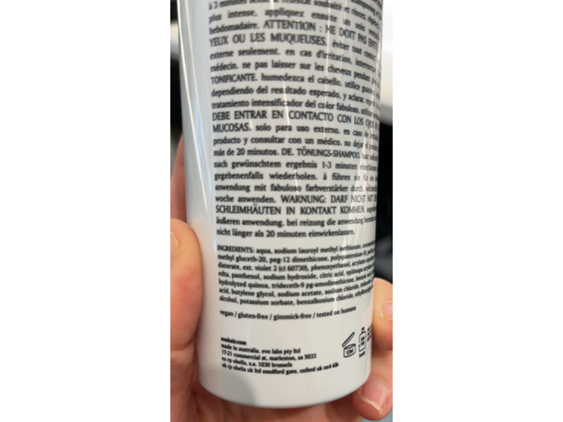 Evo Fabuloso Platinum Blond Toning Shampoo, 8.4 fl oz/250 mL