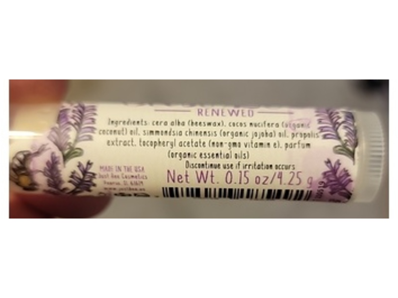 Just Bee Cosmetics Renewed Natural Lip Balm, 0.15 oz/4.25 g