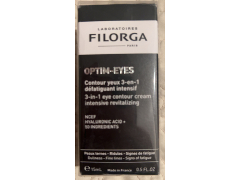 Laboratoires Filorga Paris Optim-Eyes Intensive Revitalizing 3-In-1 Eye Contour Cream, Hyaluronic Acid, 0.5 fl oz/15 mL