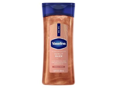 Vaseline Glazed & Glisten Sunlit Glow Gel Shimmering Oil, Vanilla Cocoa, 6.8 fl oz/200 mL