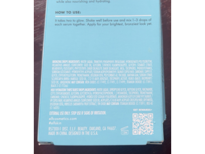 e.l.f. Skin The Hottest Drops Duo, Bronzing Drops & Holy Hydration! Thirst Burst Drops, 0.33 fl oz/10 mL