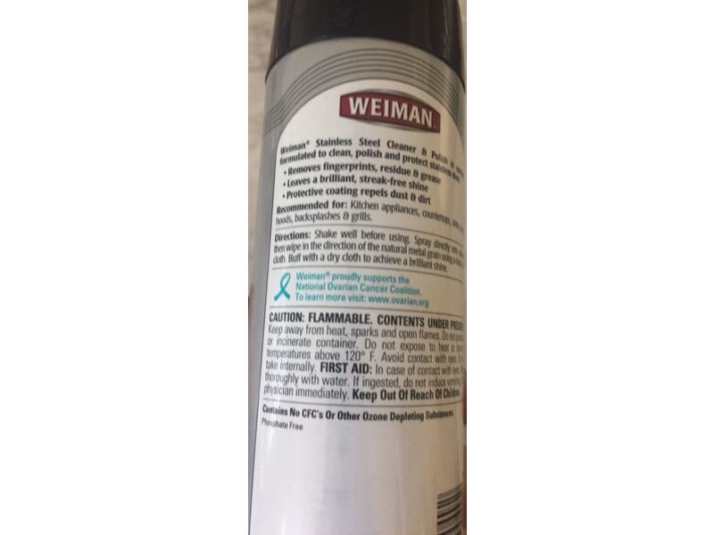 Weiman Stainless Steel Cleaner & Polish, 17 oz/482 g