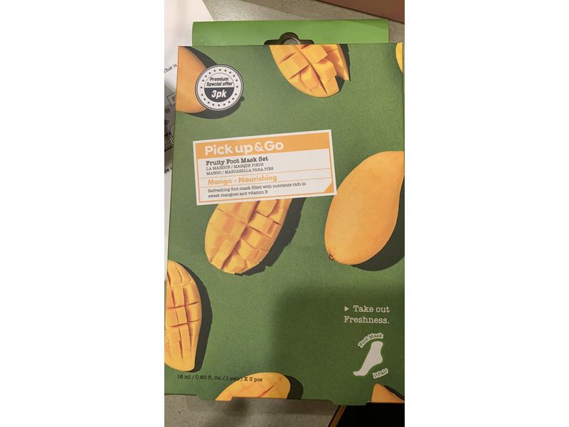 Pick Up & Go Fruity Foot Mask Set, Mango-Nourishing, 0.60 fl oz/18 mL