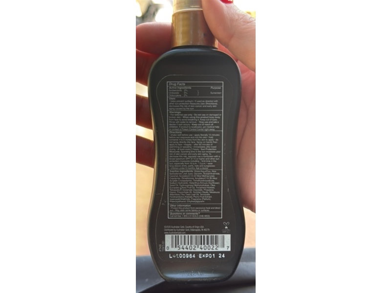 Australian Gold Instant Bronzer Spray Gel Sunscreen, SPF 15, 3.4 fl oz/100 mL