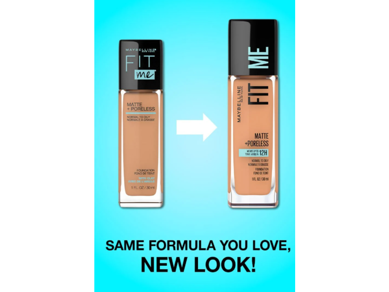 Maybelline New York Fit Me Matte + Pore Less Foundation, Soft Sand, 1 fl oz/30 mL