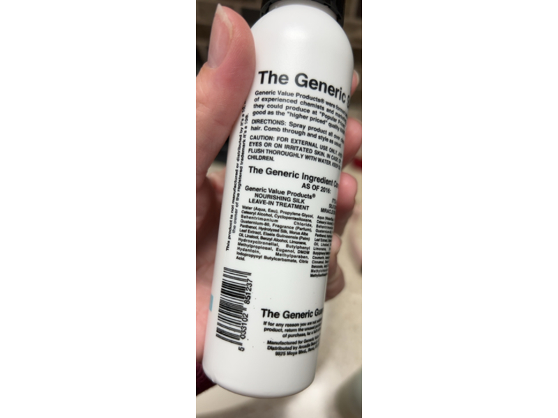 Generic Value Products Nourishing Silk Leave In Treatment, 4 fl oz/118 mL