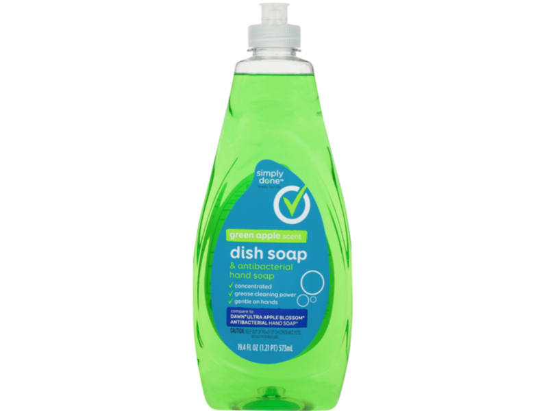Simply Done Dish Soap, Green Apple, 19.4 fl oz/573 mL