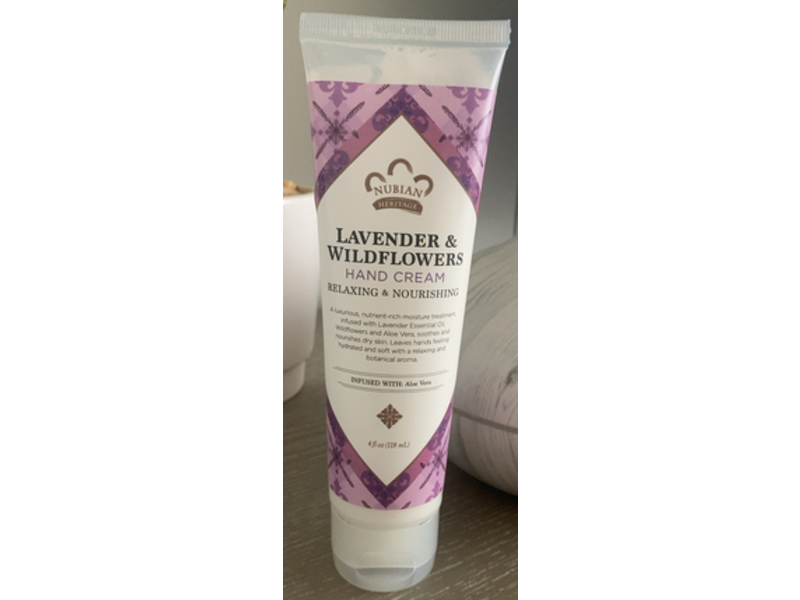 Nubian Heritage Hand Cream, Lavender & Wild Flowers, Relaxing & Nourishing, 4 fl oz/118 mL