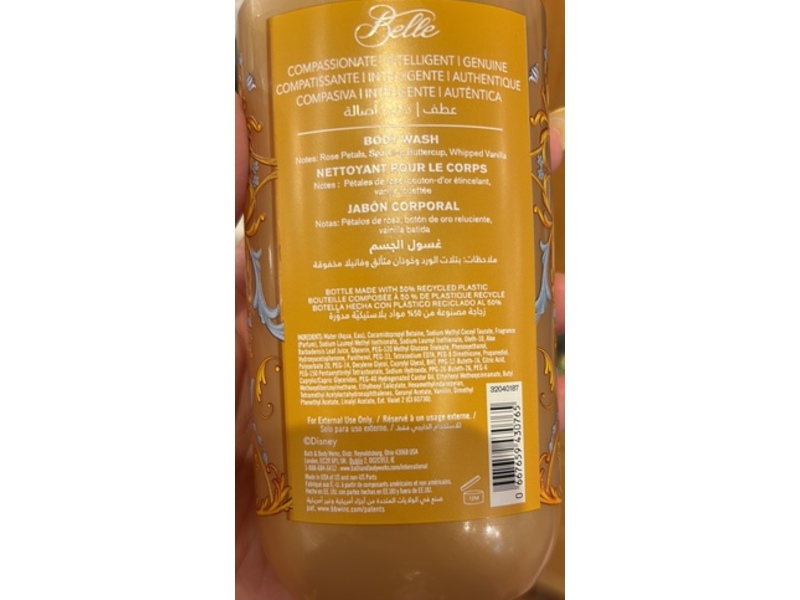 Bath & Body Works Disney Princess Body Wash, Belle, 10 fl oz/295 mL