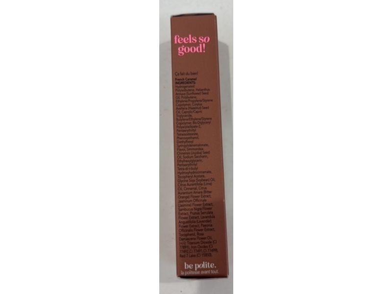Polite Society Pout Glossy Lip Balm, French Caramel, 0.5 oz/15 mL