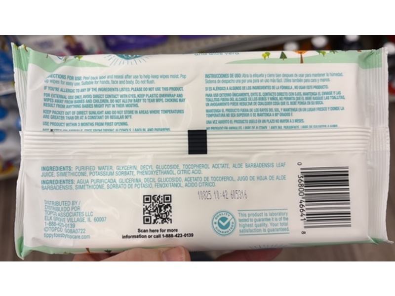 Tippy Toes True Baby Wipes, Aloes Vera, 30 Count