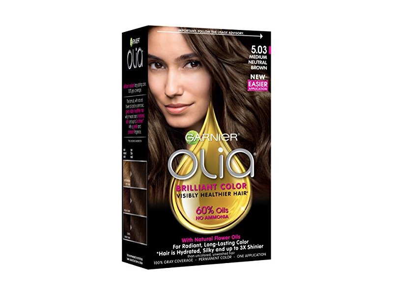 Garnier Olia Brilliant Color Permanent Color, 5.03 Medium Neutral Brown