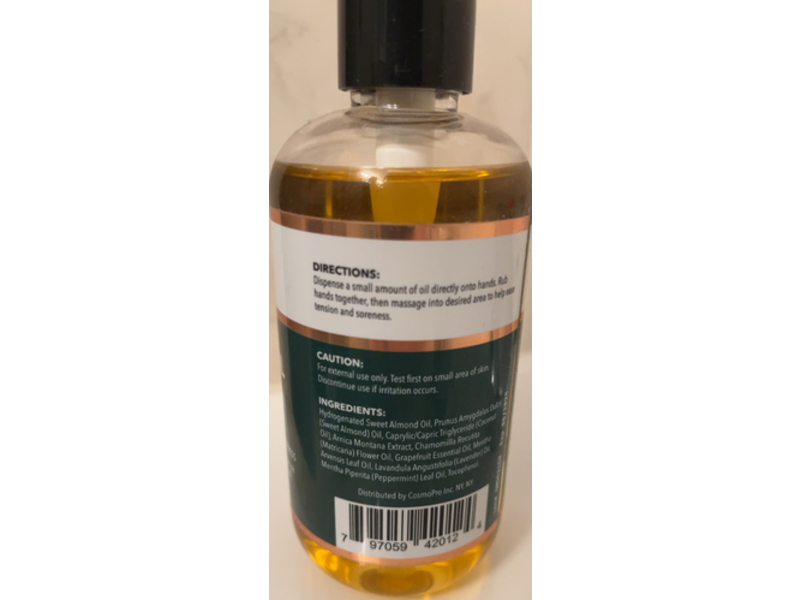 Cosmetasa Sore Muscle Massage Oil, Arnica Extract, 8.8 fl oz/260 mL