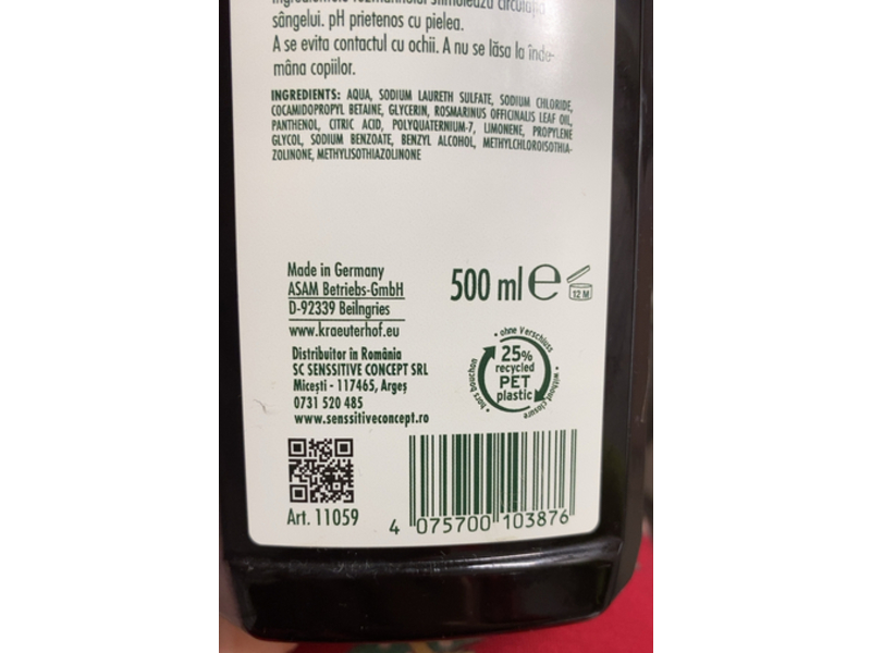 Krauterhof Shampoo, Rosmarin, 500 mL