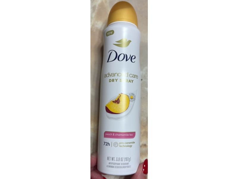Dove Advanced Care Antiperspirant Deodorant Dry Spray, Peach & Chamomile Tea, 3.8 oz/107 g, 3 Count