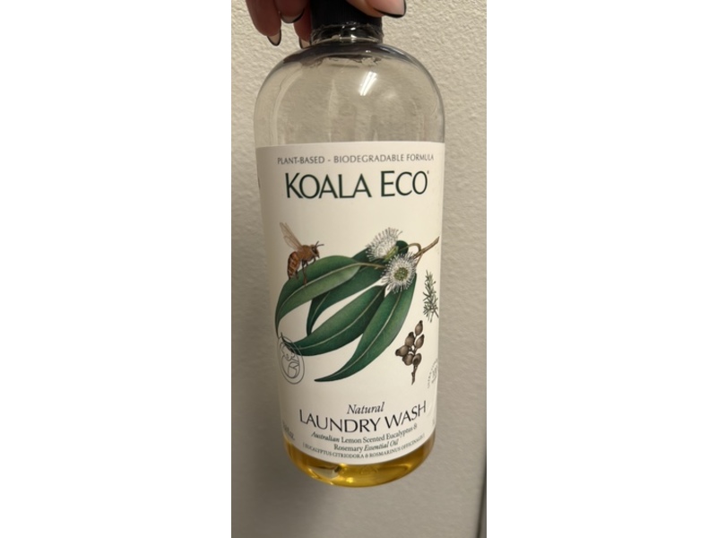 Koala Eco Laundry Wash, Australian Lemon Scented Eucalyptus & Rosemary Essential Oil, 33.8 fl oz/1 L