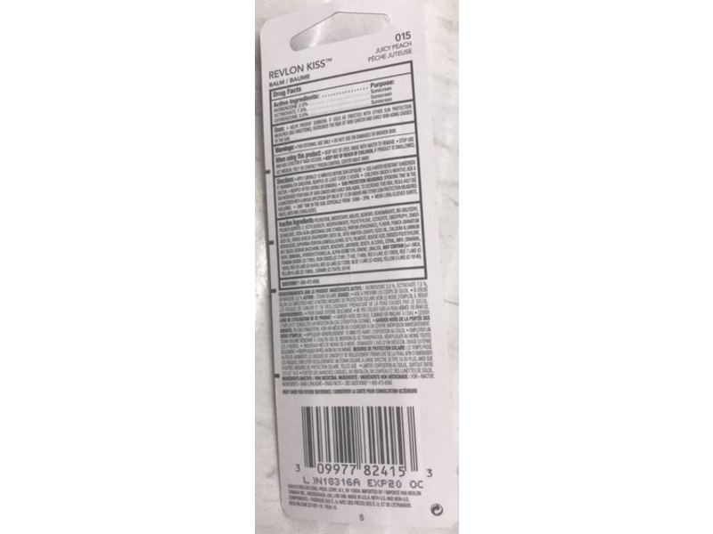 Revlon Kiss Lip Balm, Juicy Peach, 0.09 oz / 2.6 g