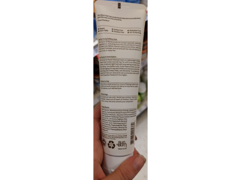 Sun Bum Curls & Waves Styling Cream, 5 fl oz/148 mL