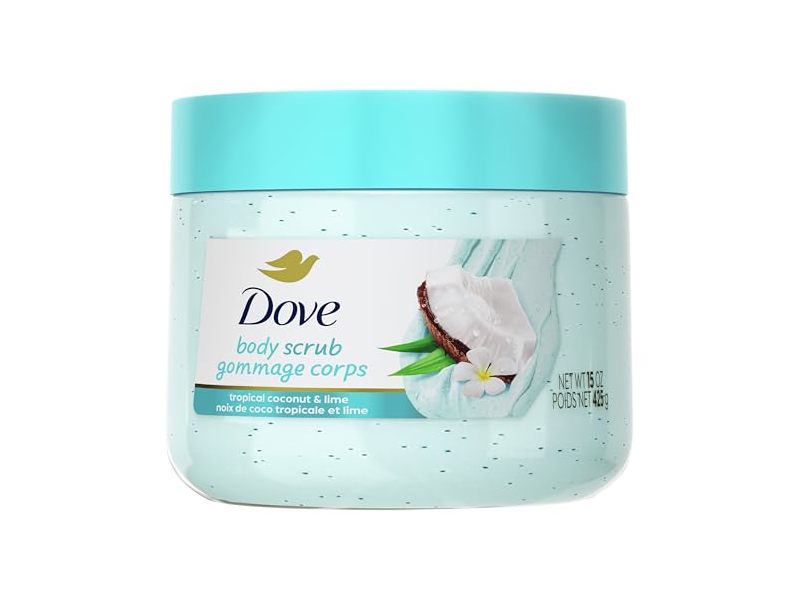Dove Gommage Corps Body Scrub, Tropical Coconut & Lime, 15 oz/425 g