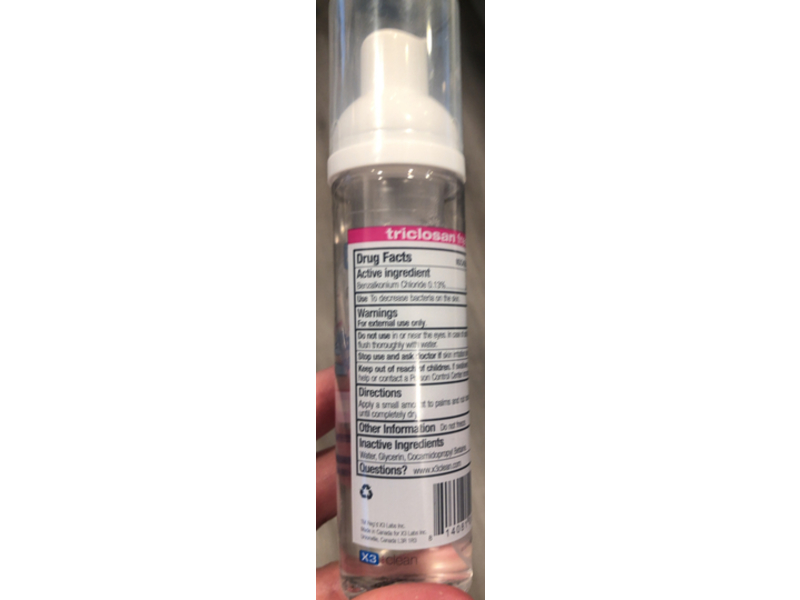 X3 Clean Foaming Hand Sanitizer, 2.5 oz, Pack Of 3