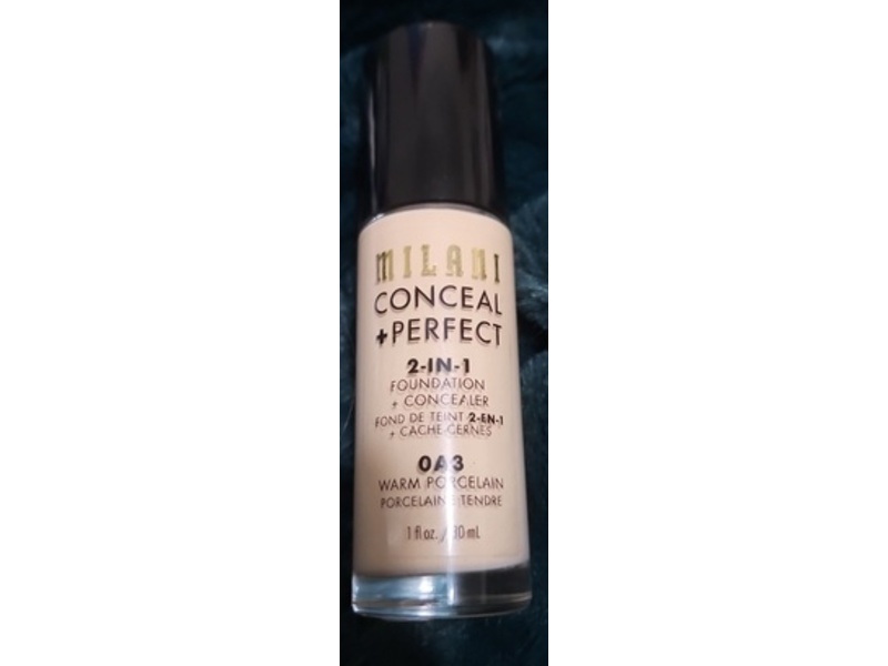 Milani Conceal + Perfect 2-in-1 Foundation + Concealer, 0A3 Warm Porcelain, 1 fl oz/30 mL