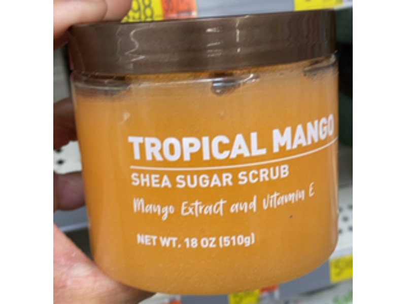 Equate Tropical Mango Shea Sugar Scrub, Mango Extract & Vitamin E, 18 oz/510 g