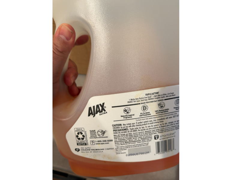 Ajax Ultra Triple Action Liquid Detergent Dish Soap, Orange, 169 fl oz/4.99 L